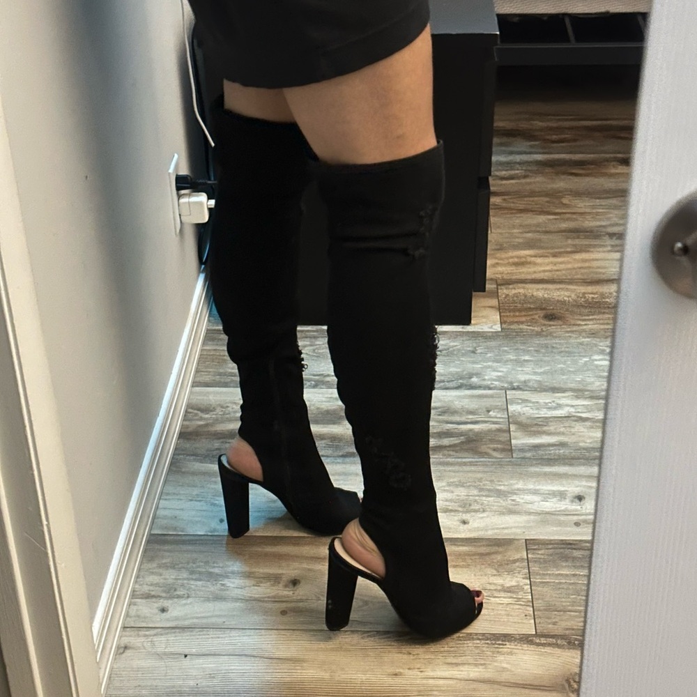 Steve Madden Black Over-the-Knee Boots - Picture 3 of 4